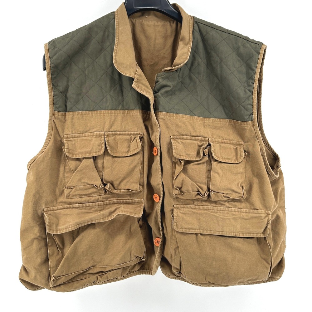 Gamehide Hunting Vest Men XL Brown Regular Fit Vintage Style 818 Padded Shoulder